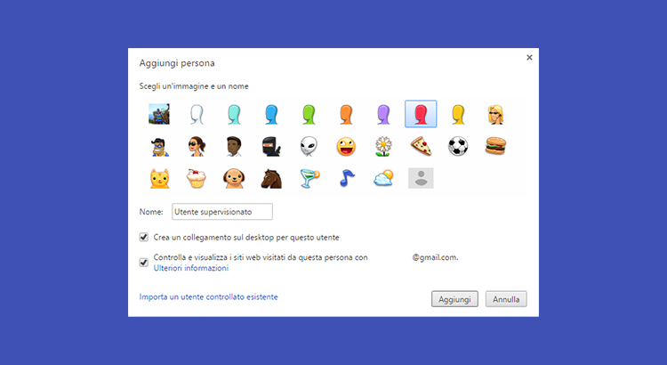 Chrome utenti supervisionati