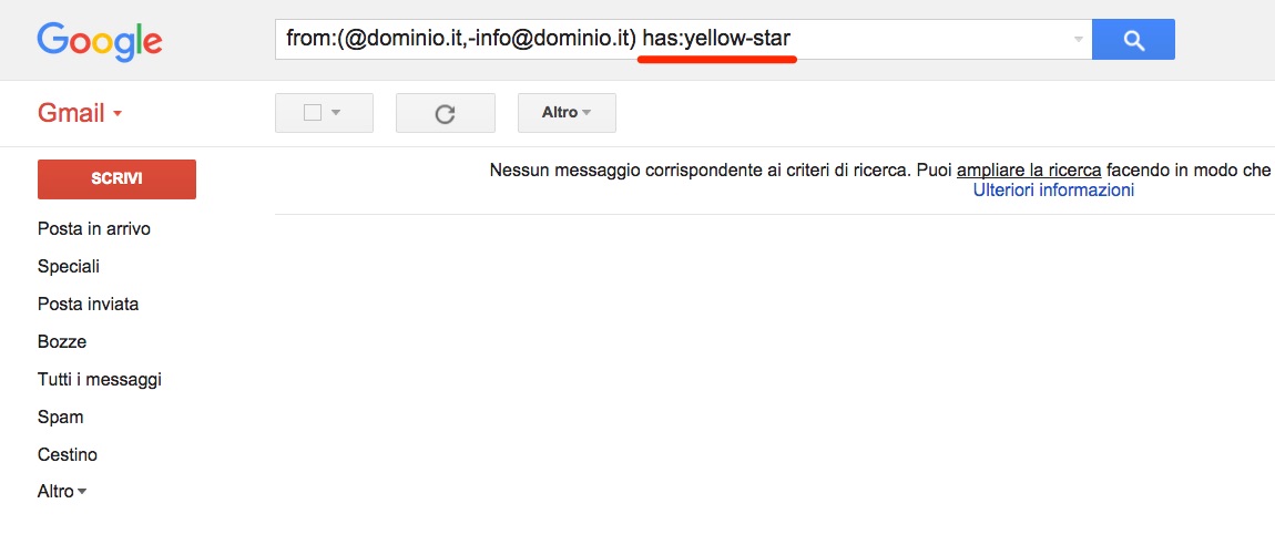 Gmail email speciali stelle