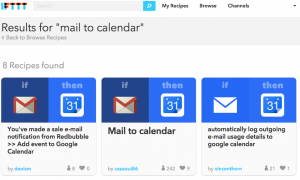 Gmail to Calendar receipe