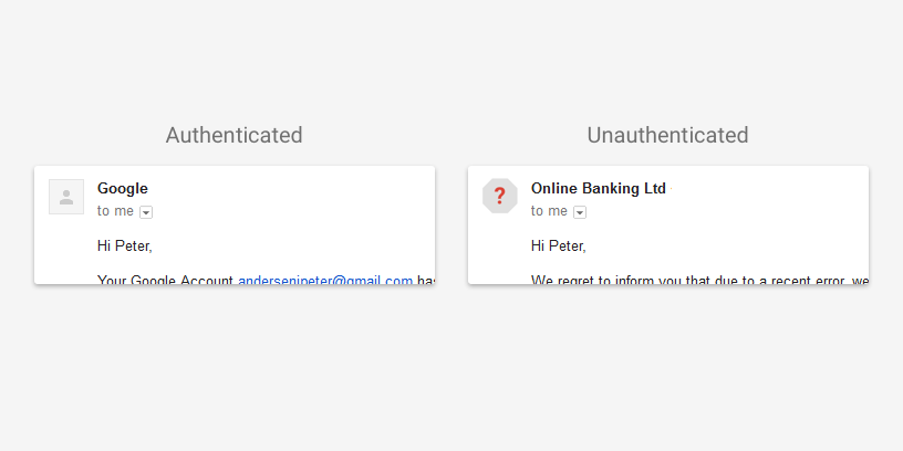 Mittente non autenticato Gmail