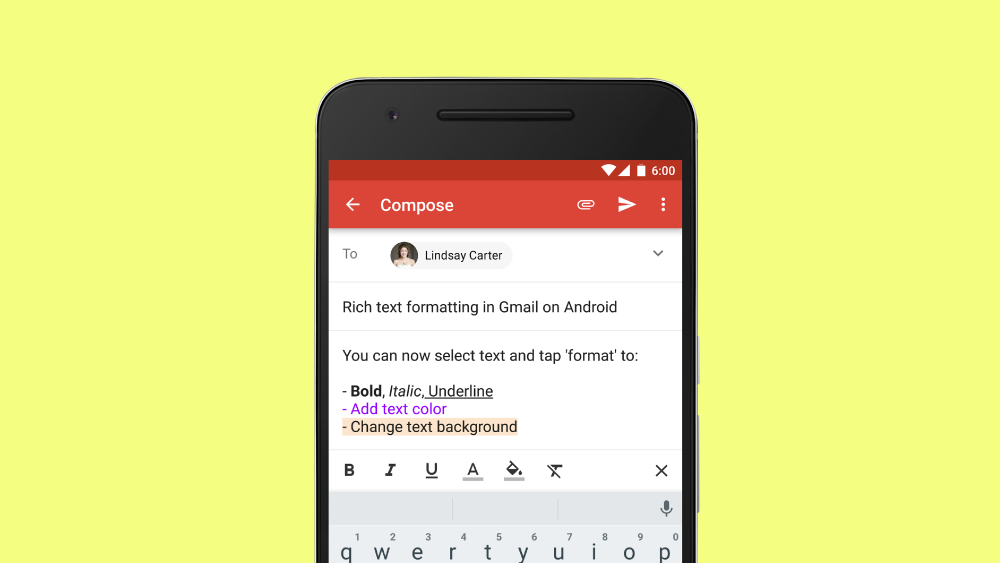 Gmail formattazione avanzata