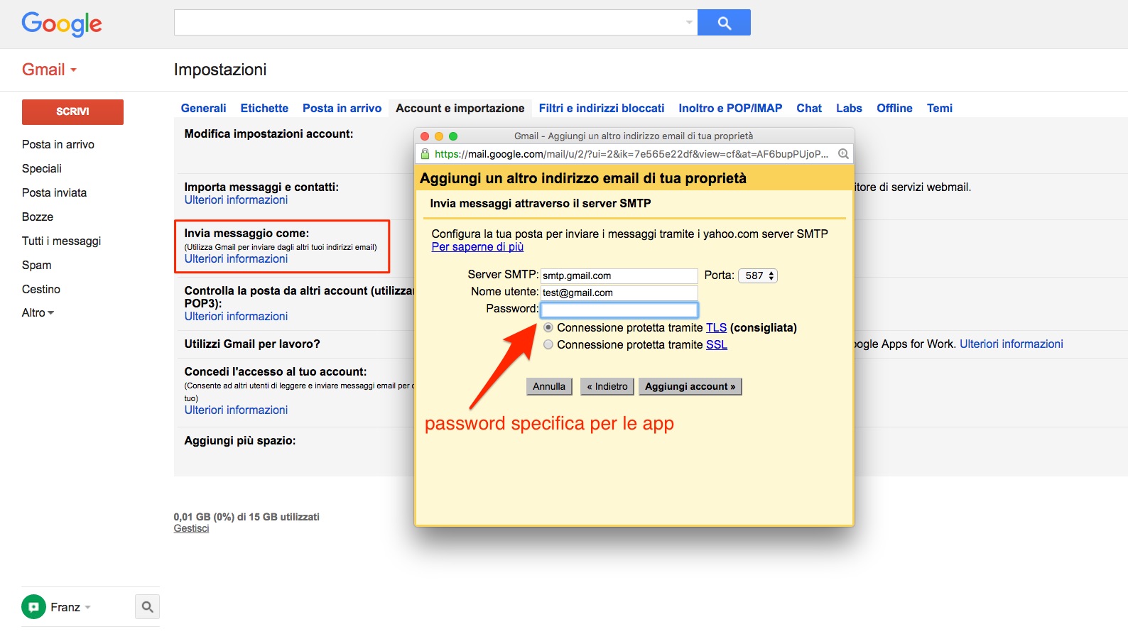 Gmail - Alias e password specifica