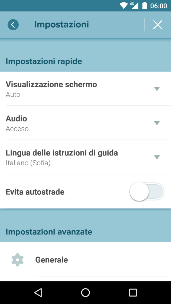 Waze Impostazioni