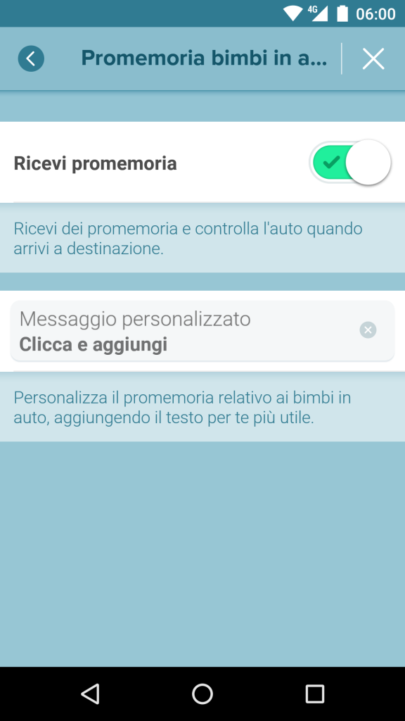 Waze Promemoria bimbi in auto