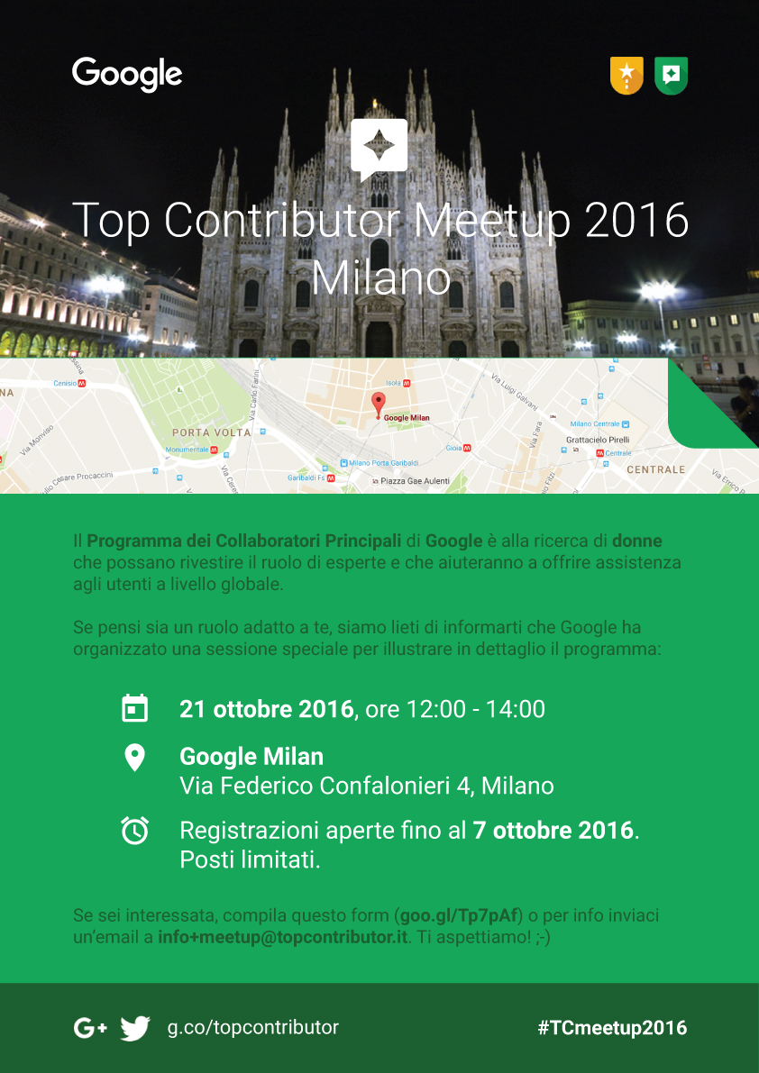Locandina Top Contributo Meetup 2016 Milano