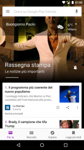 La rassegna stampa di Google Play Edicola su Android