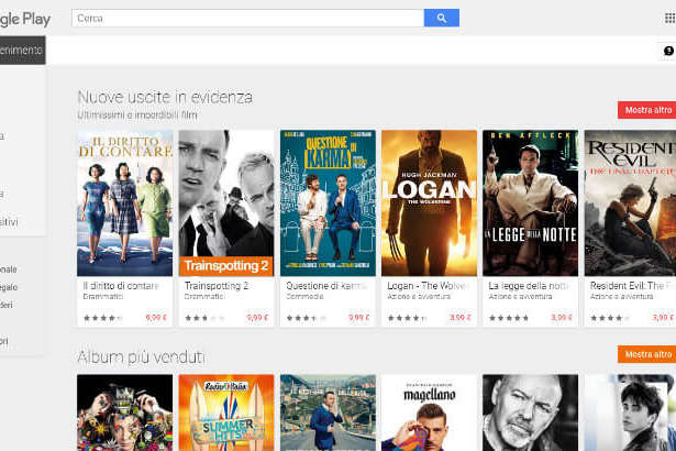 Home page di Google Play