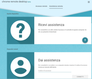 Interfaccia web assistenza remota