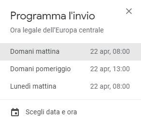 opzioni data e ora web