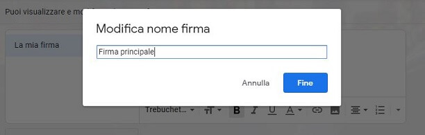 firme multiple modifica nome firma