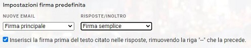 firme multiple impostazione firma predefinita