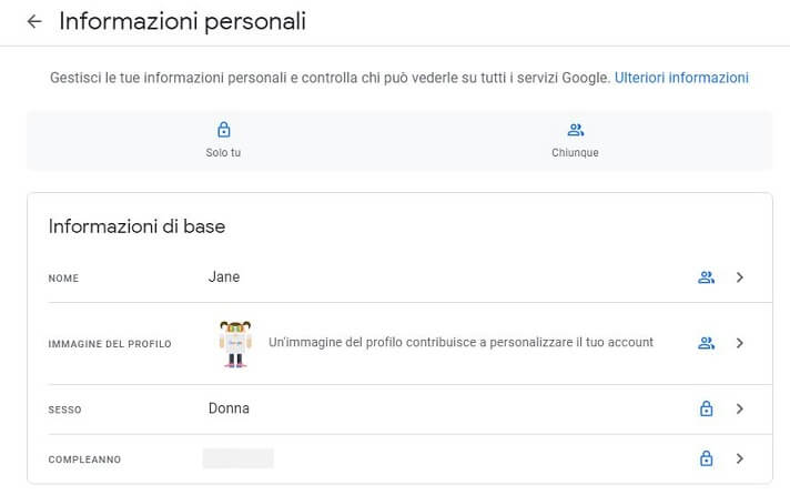 Profilo Google cambia look