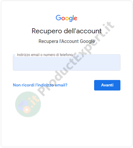 Recupero account Google